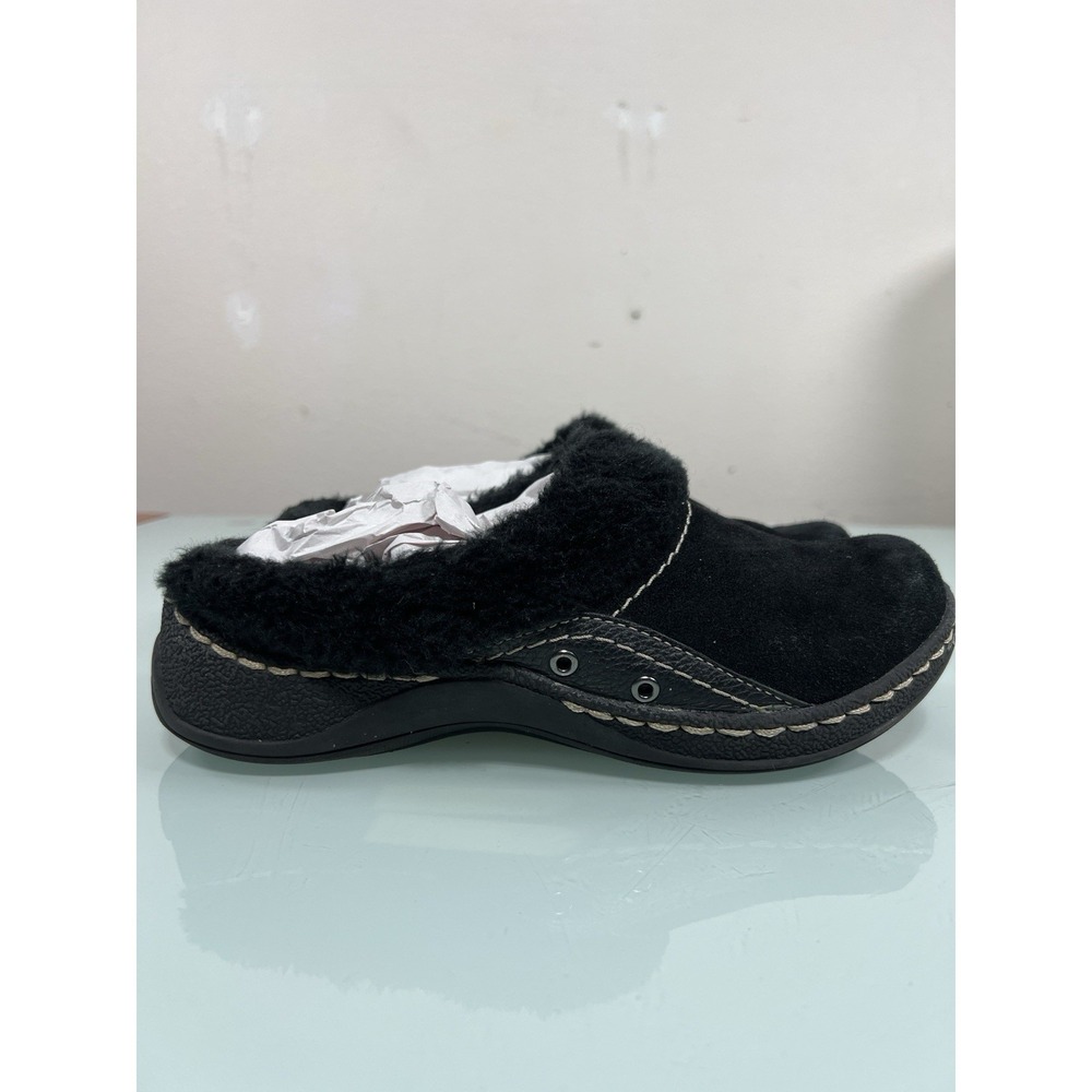 BareTraps Cozy Fur Lined Black Mule Clog Comfort‎ Shoe Size 7M
